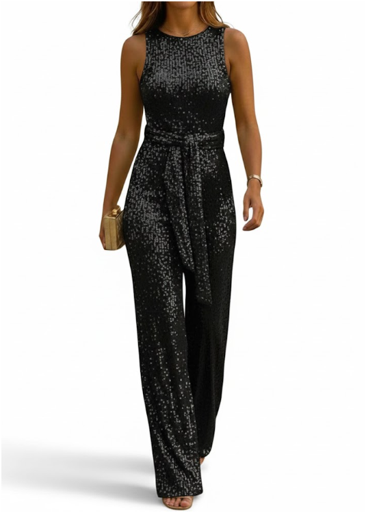 Womens Sequin Jumpsuit | Sleeveless