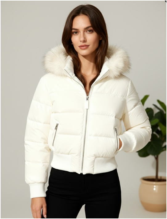 Women's Quilted Jacket | Detachable Hoodie