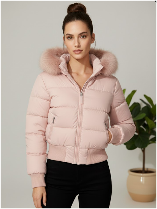 Women's Quilted Jacket | Detachable Hoodie