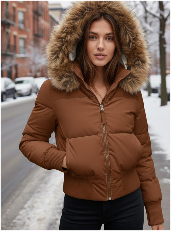 Women's Quilted Jacket | Detachable Hoodie