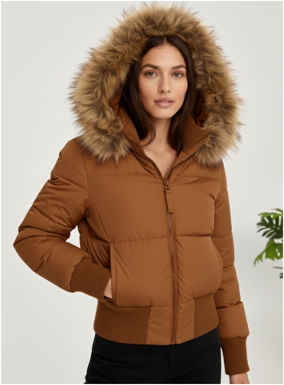 Women's Quilted Jacket | Detachable Hoodie