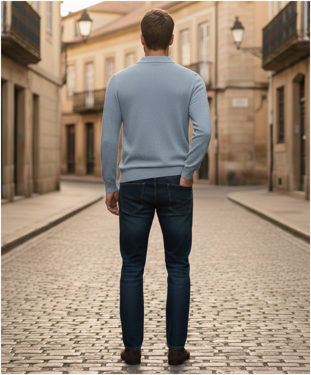 Men's Knitted Polo | Long Sleeve