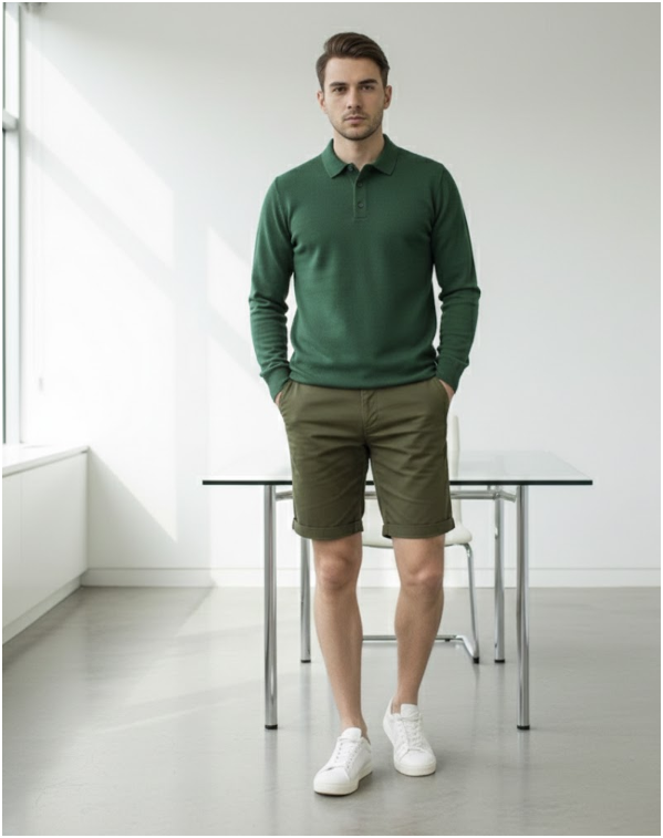 Men's Knitted Polo | Long Sleeve