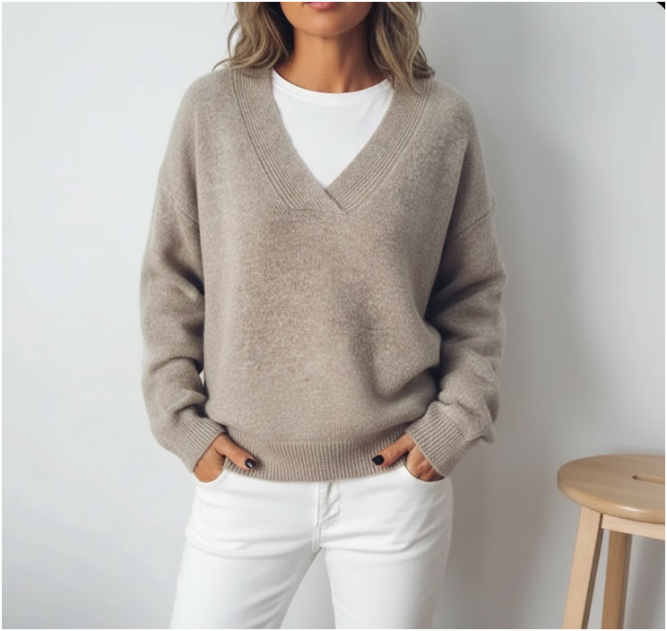 Women's V-Neck Jumper | Loose Fit