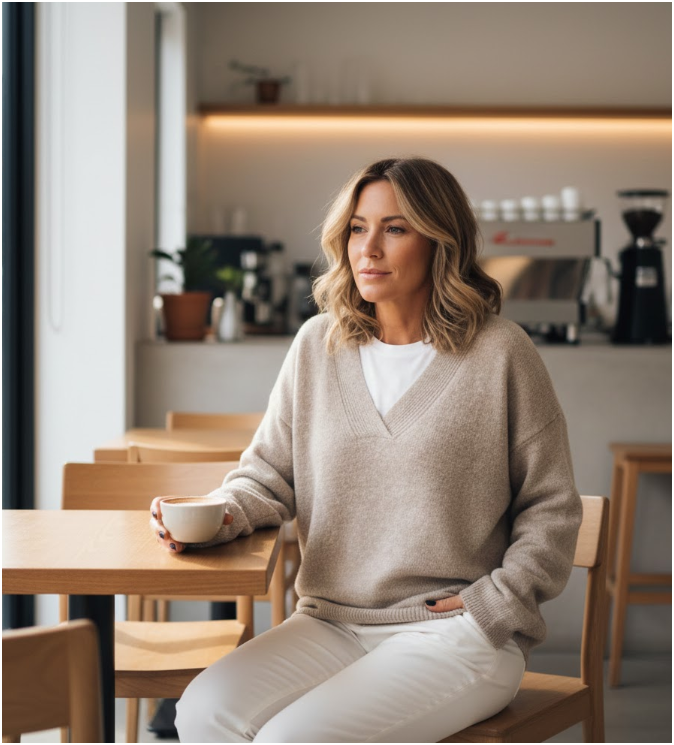 Women's V-Neck Jumper | Loose Fit