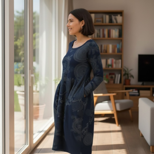 Women's Verdant Mandala Pocket Dress l Oversized