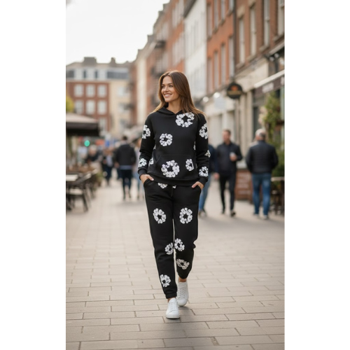 Women's Floral Print Hoodie Jogger | Set