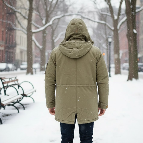 Men's Plush Hooded Utility Jacket | Zip Up