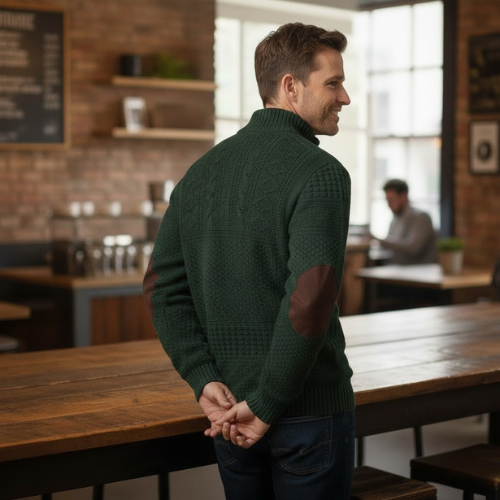 Men's Heritage Pattern Sweater l Quarter Zip