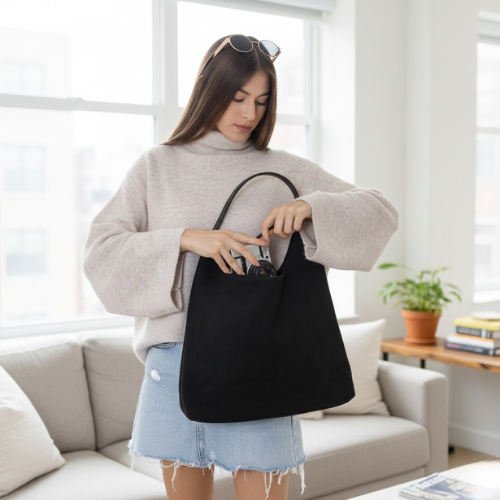 Women's Crescent Hobo Shoulder Bag l Thick Strap