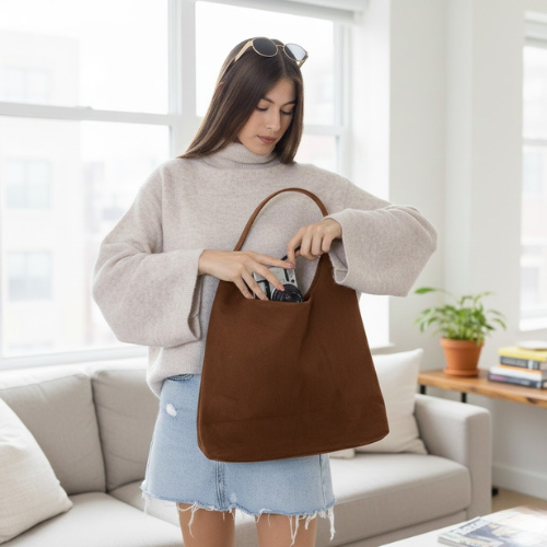 Women's Crescent Hobo Shoulder Bag l Thick Strap