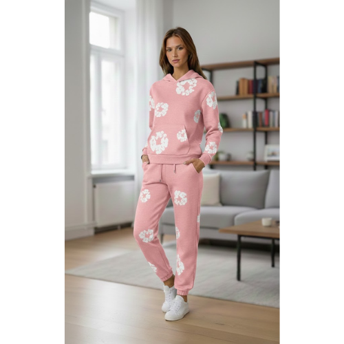 Women's Floral Print Hoodie Jogger | Set