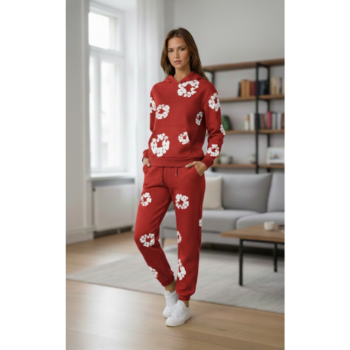 Women's Floral Print Hoodie Jogger | Set