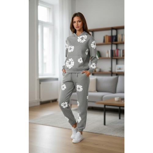 Women's Floral Print Hoodie Jogger | Set