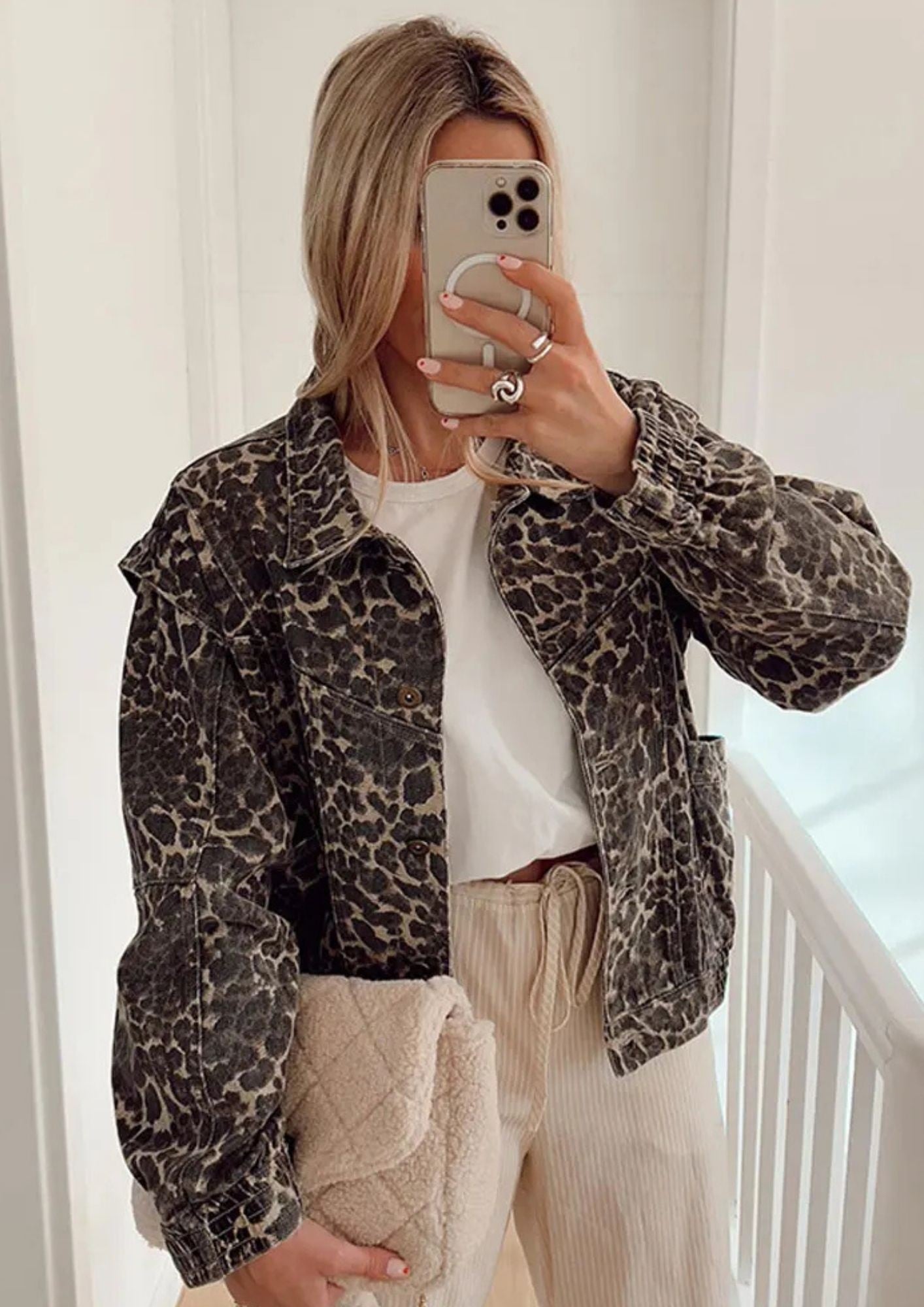 Leopard Print Short Jacket | Women's Long Sleeve