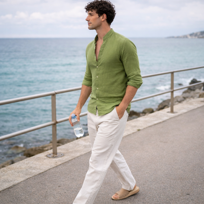 Men’s Slim Fit Long Sleeve Shirt | Button Front