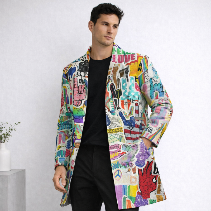 Men’s Graphic Pattern Coat | Long