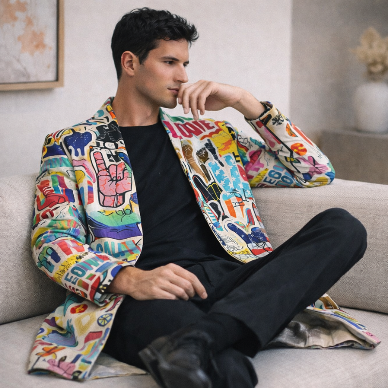 Men’s Graphic Pattern Coat | Long