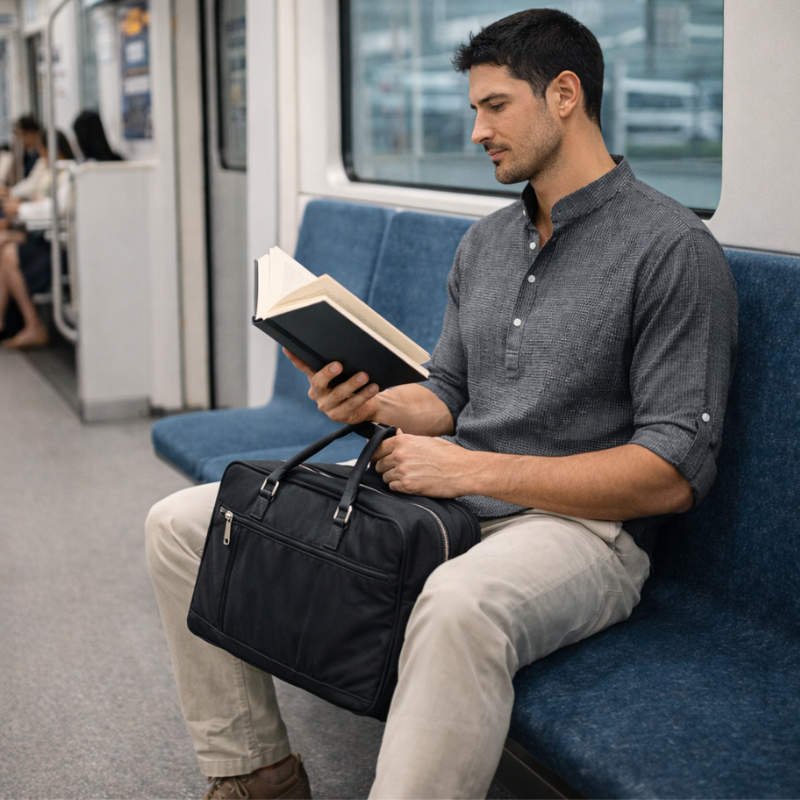 Men’s Long Sleeve T Shirt | Button Neck